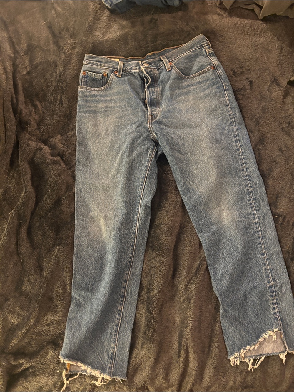 Cropped Ankle Jeans in Faded Light Blue